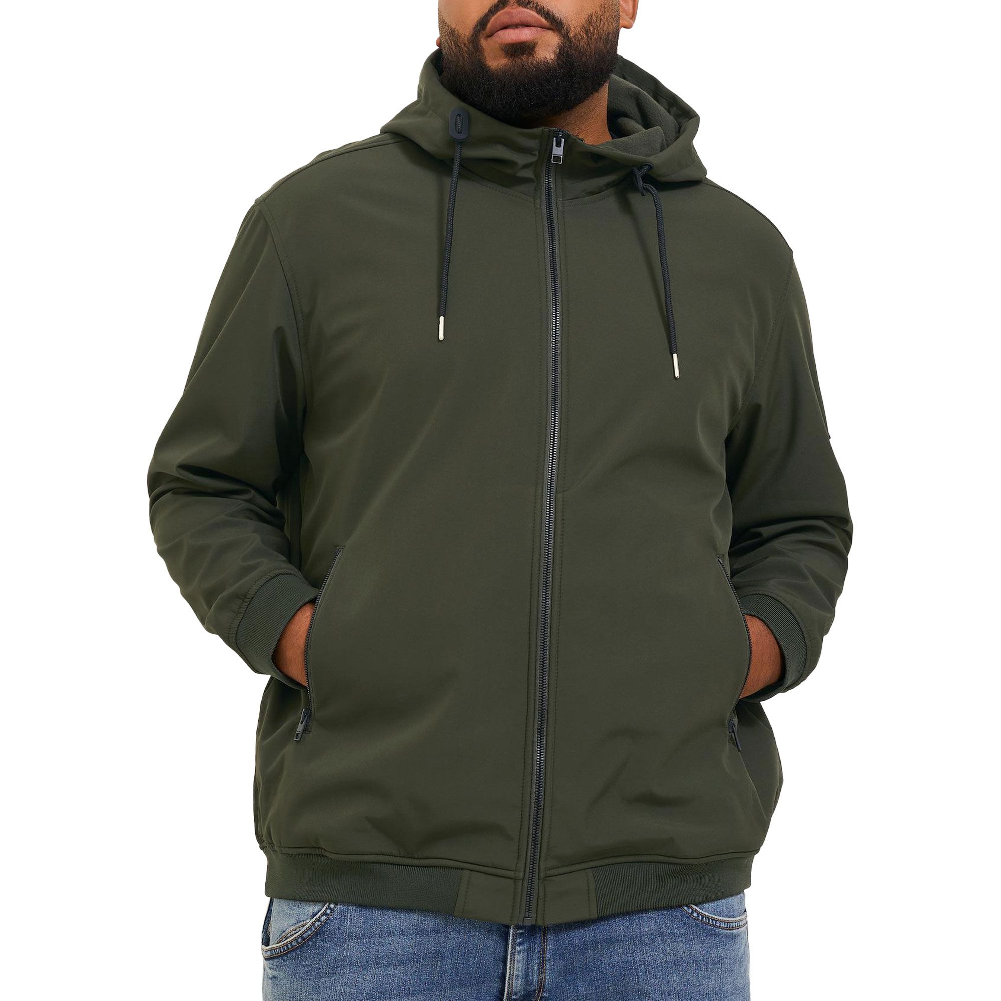 Jack & Jones Basic Hooded Softshell Jacket Men (plussize) | Plutosport